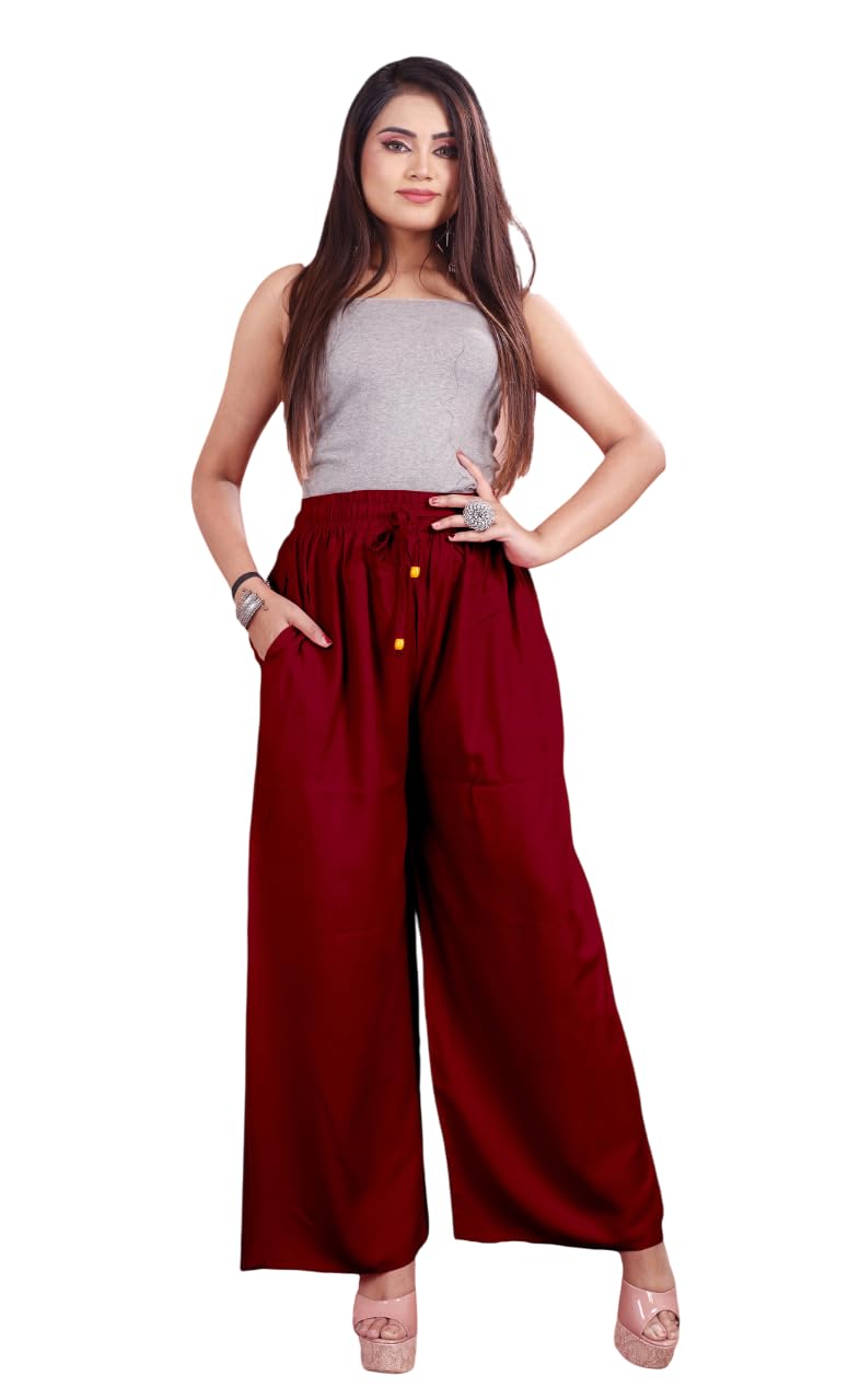 VIG TRENDS Women's Wide Leg Palazzo Pants, High Waist, Drawstring Closure, Casual Loose Fit Trousers - Image 1